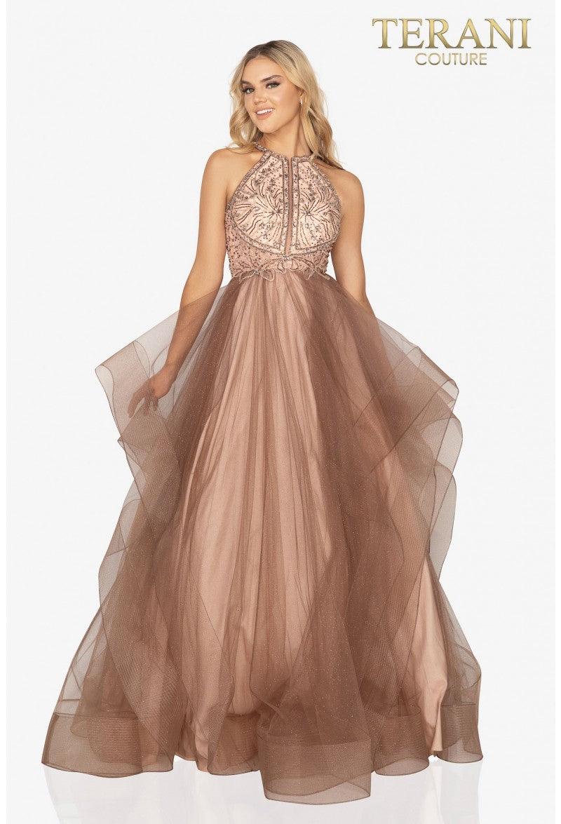 Terani Couture 2011P1217 Strapless Long Ball Gown Prom Dress
