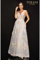 Terani Couture 2011P1171 Floral Embroidered Long Ball Gown Prom Dress