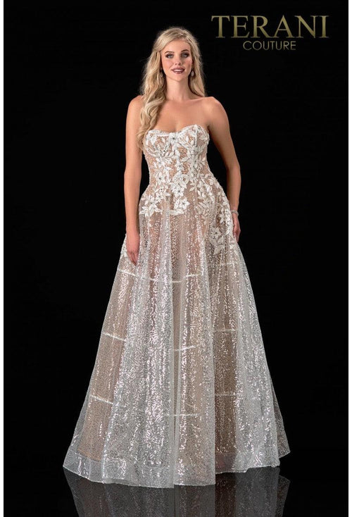 Terani Couture 2111P4105 Strapless Long Prom Gown with Sweetheart Neckline