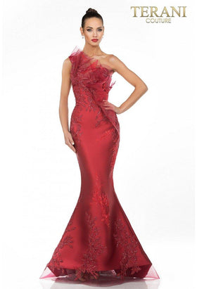 Clearance Terani Couture 1911E9095 Formal Asymmetrical Mermaid Long Evening Premium Dress