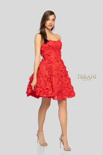 Terani Couture Modern 1911P8057 Short Strapless Dress