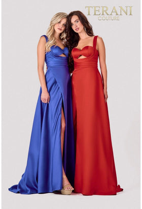 Terani Couture 2111P4100 Sophisticated Formal Draped Long Evening Premium Dress