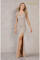 Terani Couture 2211P0043 Sleeveless V-Neck Long Prom Gown
