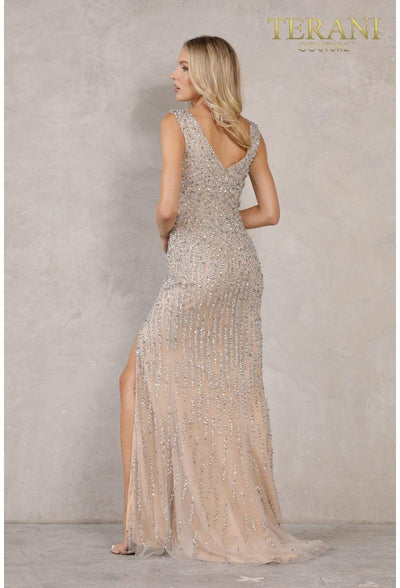Terani Couture 2211P0043 Sleeveless V-Neck Long Prom Gown