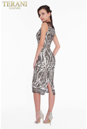 Terani Couture 1823c7071 Sleeveless Cocktail Mini Dress
