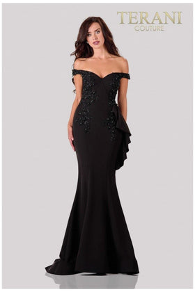 Terani Couture 2111E4732 Elegant Evening Prom Off-Shoulder Formal Premium Dress
