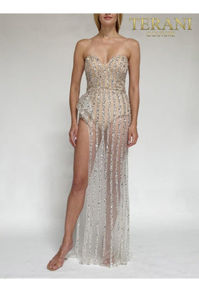 Terani Couture 2111P4050 Prom Homecoming Sweetheart Long Evening Premium Dress