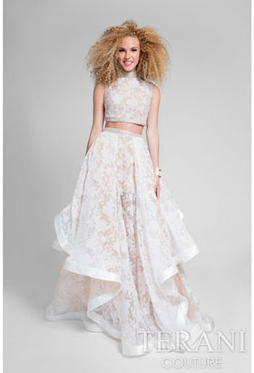 Terani Couture 1711P2713 Elegant Glamorous Evening Two-Piece Sheer Formal Beaded Dress
