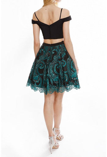 Terani Couture 1825h7934 Vestido de fiesta de dos piezas con adornos