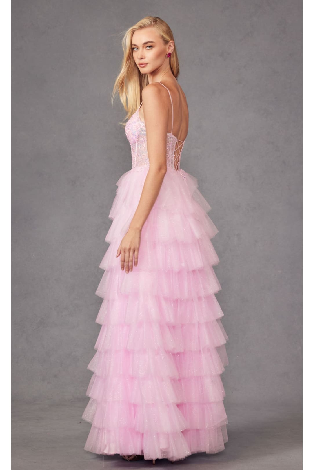 Tiered Ruffle Prom Gown by Juliet JT2458A - Dress