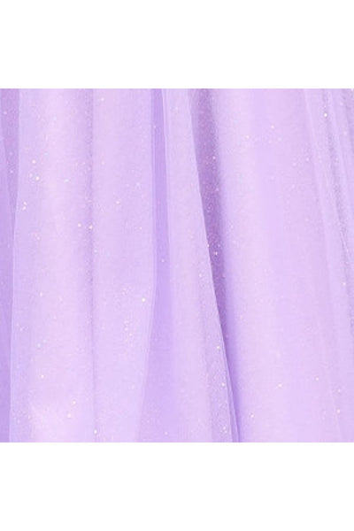 Tulle Off Shoulder A-line Slit Gown by Jovani 25826 - 00 / Lilac - Long Formal Dresses