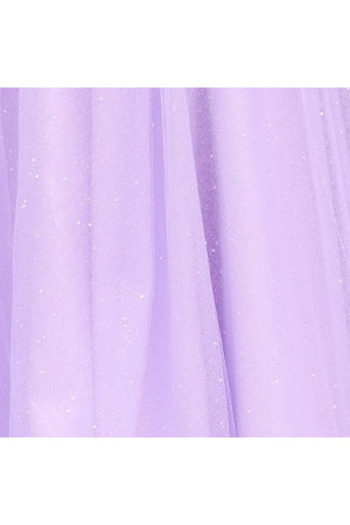 Tulle Off Shoulder A-line Slit Gown by Jovani 25826 - 00 / Lilac - Long Formal Dresses