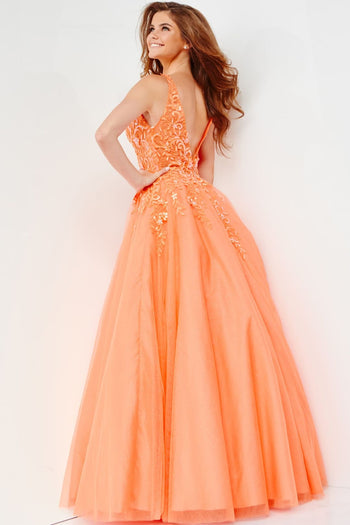 Tulle Sleeveless A-line Gown by Jovani 22831 - Long Formal Dresses