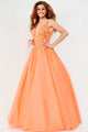 Tulle Sleeveless A-line Gown by Jovani 22831 - 00 / Orange - Long Formal Dresses