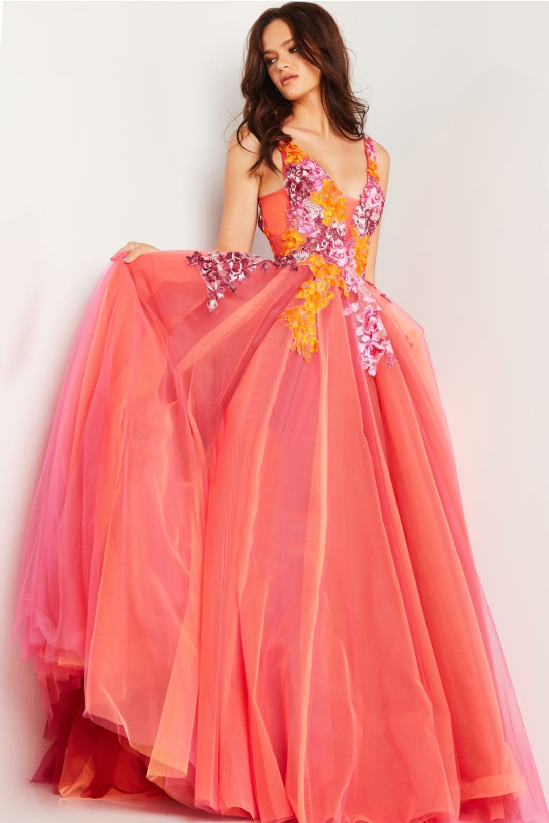 Tulle Sleeveless A-line Gown by Jovani 25800 - Long Formal Dresses