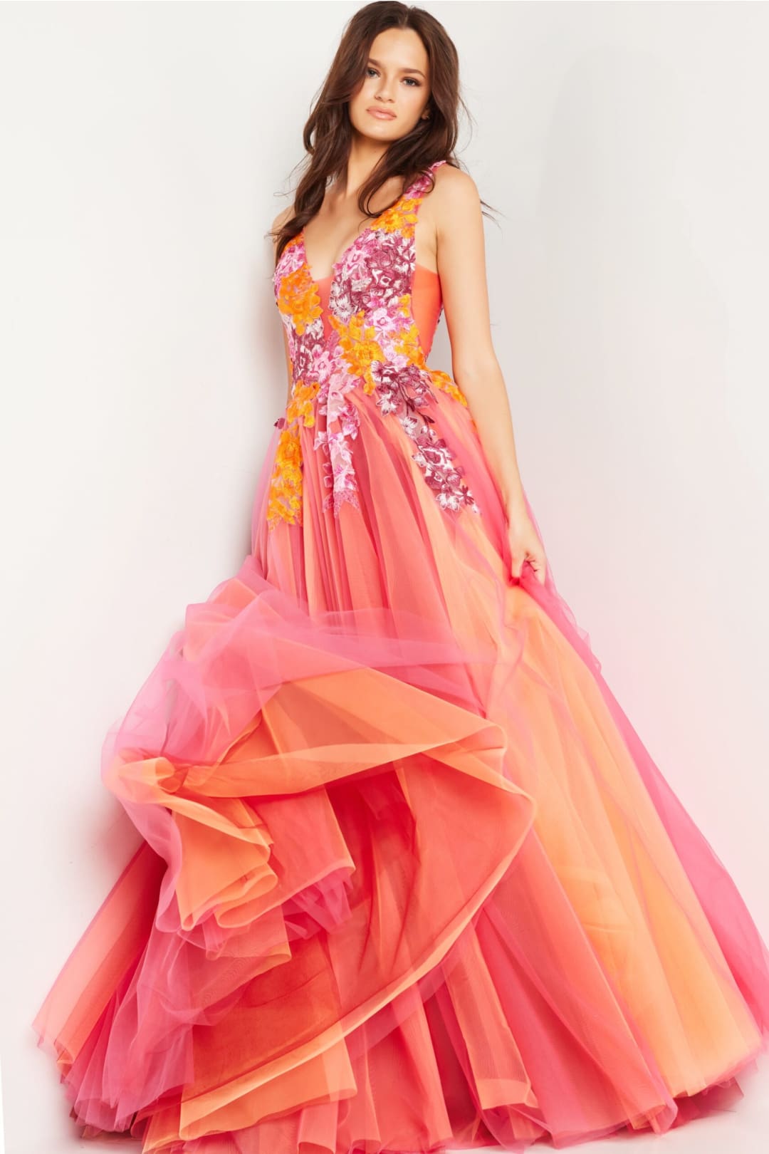 Tulle Sleeveless A-line Gown by Jovani 25800 - Long Formal Dresses