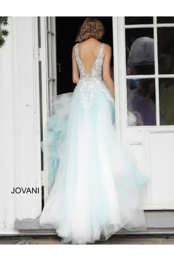 Tulle Sleeveless A-line Gown by Jovani 55634 - Long Formal Dresses
