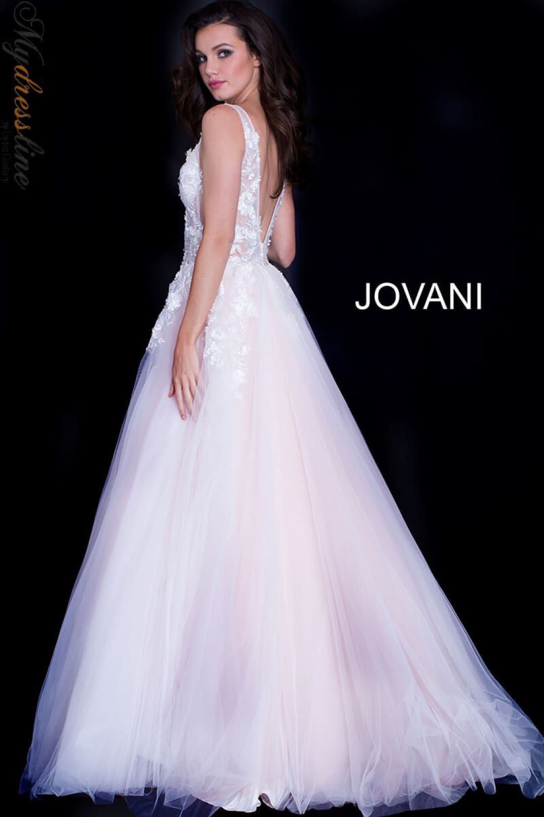 Tulle Sleeveless A-line Gown by Jovani 55634 - Long Formal Dresses
