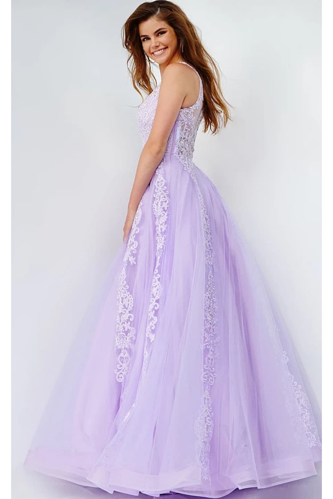 Tulle Sleeveless A-line Gown by Jovani 59046 - Long Formal Dresses
