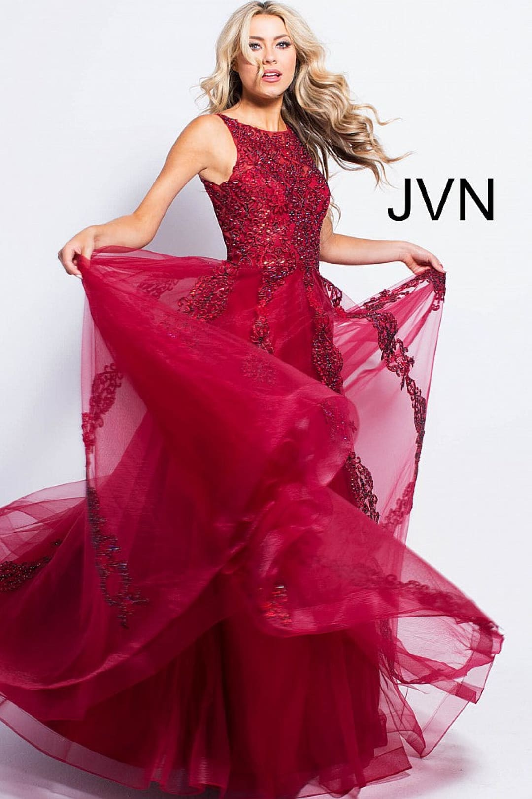 Tulle Sleeveless A-line Gown by Jovani 59046 - Long Formal Dresses