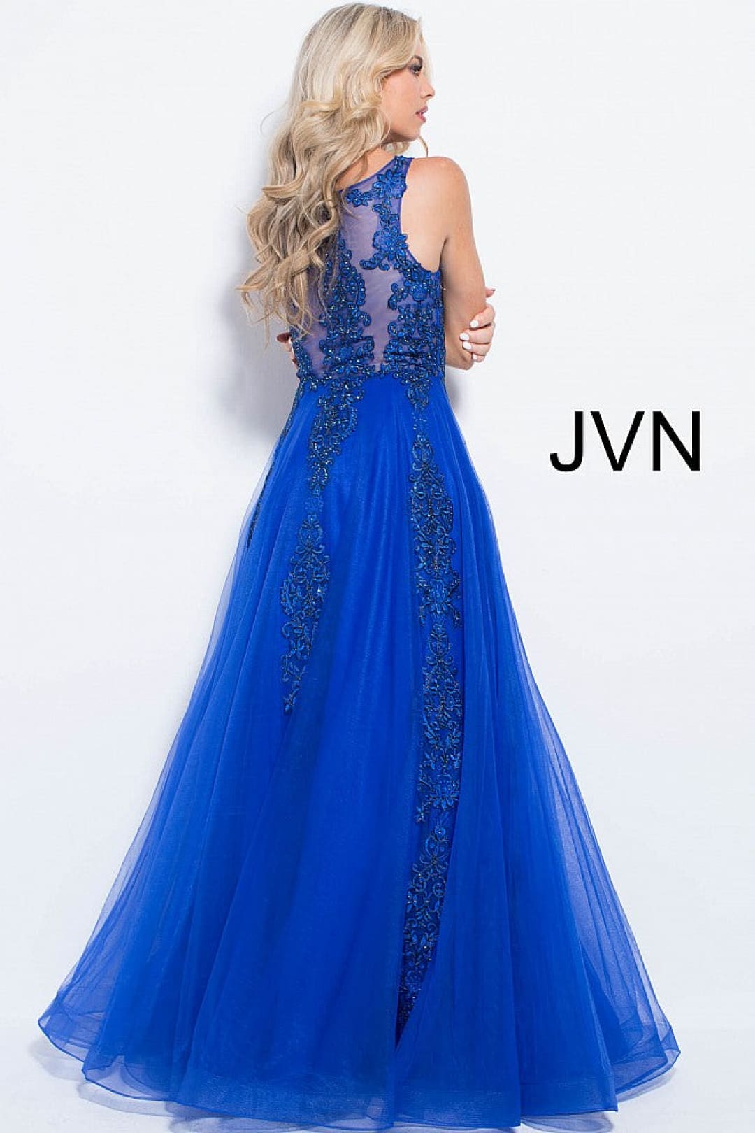 Tulle Sleeveless A-line Gown by Jovani 59046 - Long Formal Dresses