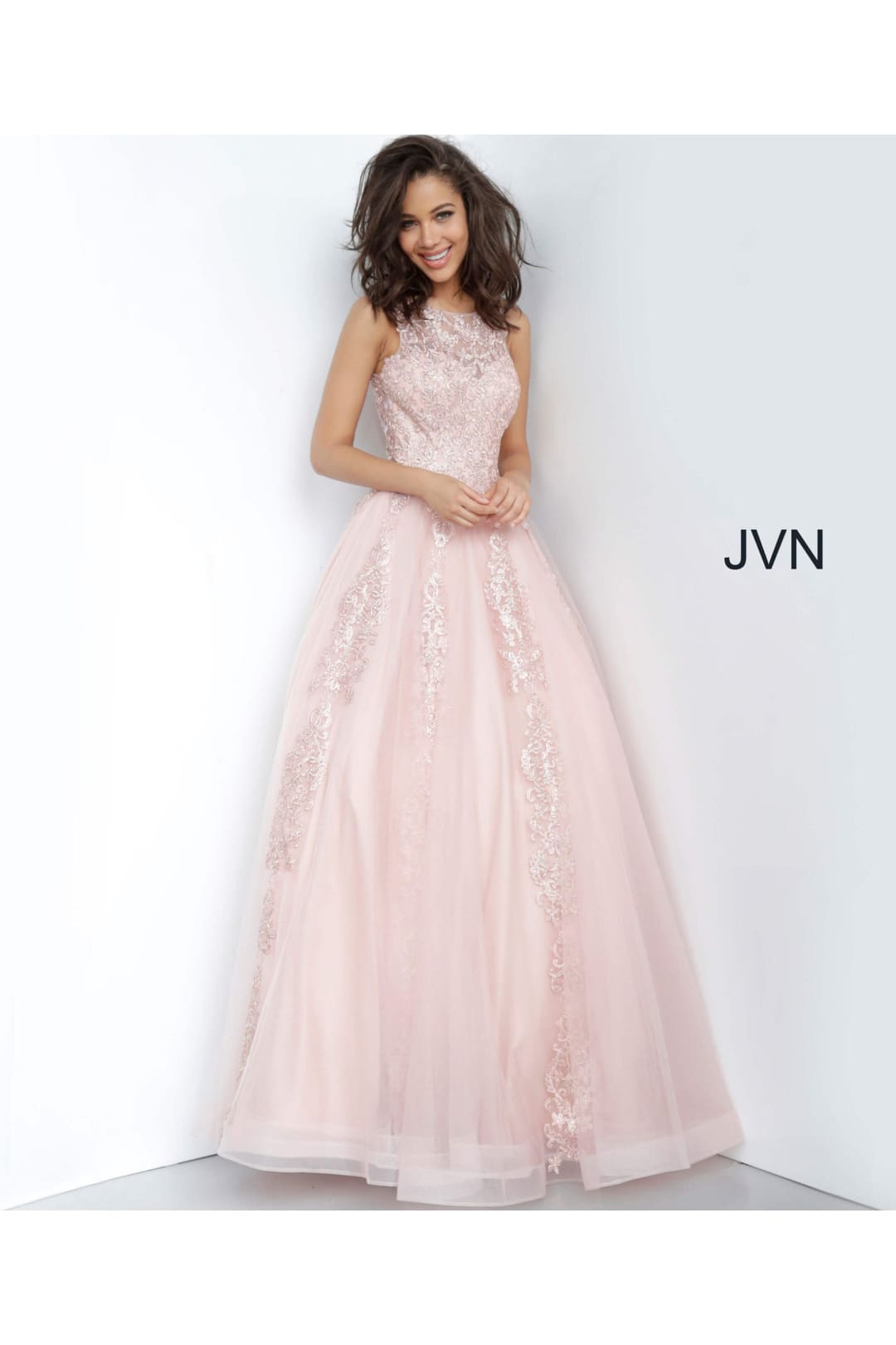 Tulle Sleeveless A-line Gown by Jovani 59046 - Long Formal Dresses