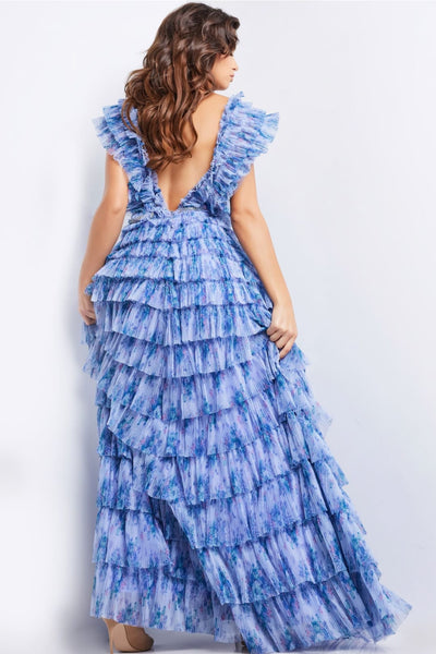 Tulle Sleeveless A-line Layered Gown by Jovani 39143 - Long Formal Dresses