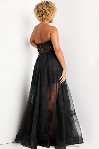 Tulle Strapless A-line Gown by Jovani 37646 - Long Formal Dresses