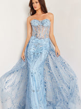 Tulle Strapless Corset Mermaid Dress by Jovani 26113