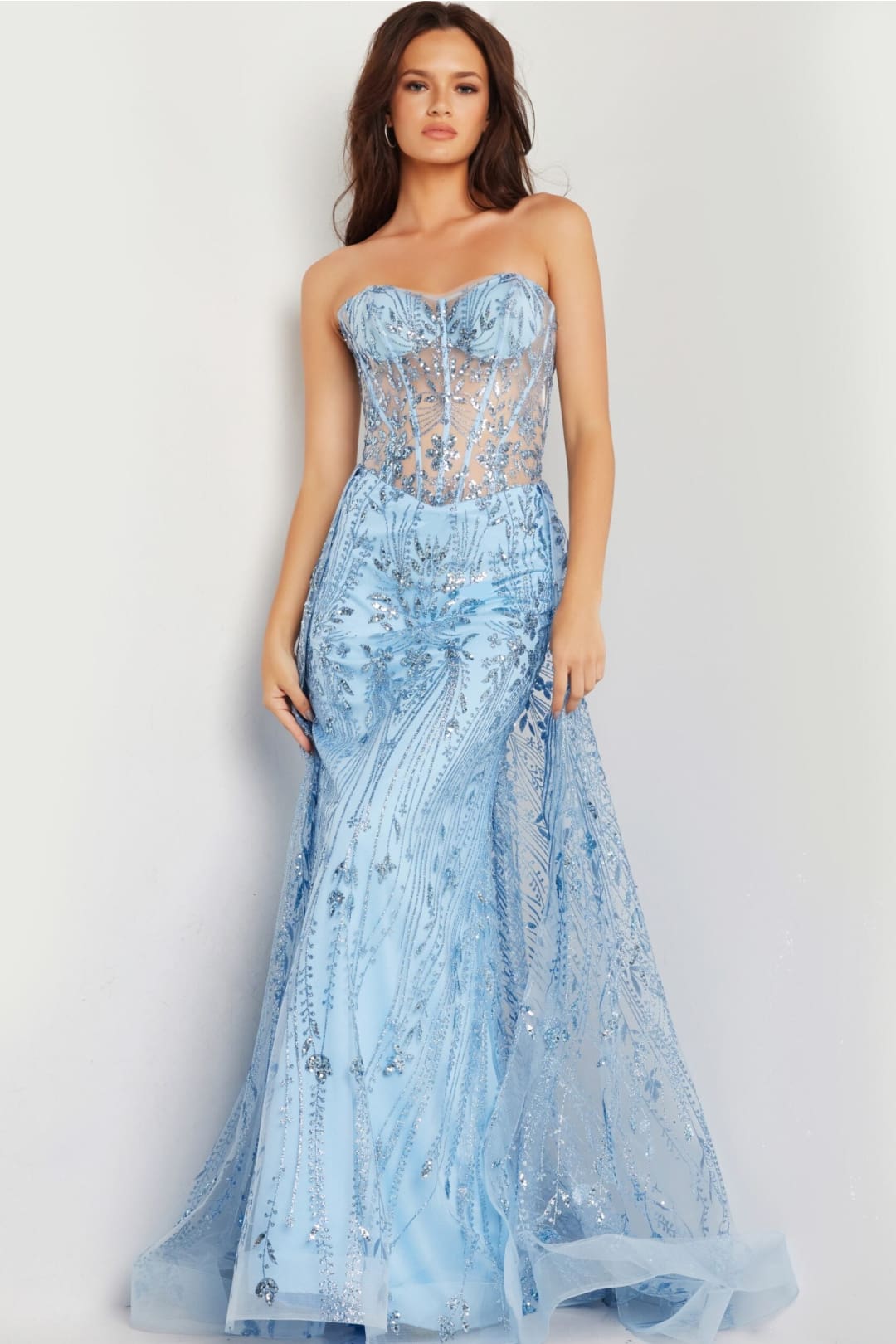 Tulle Strapless Corset Mermaid Dress by Jovani 26113 - Long Formal Dresses