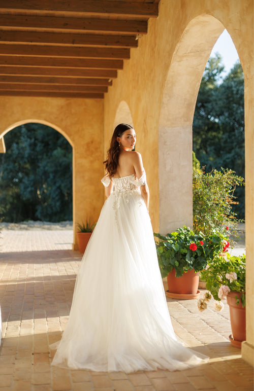 Tina Holly TW480 Wedding A-Line Off-Shoulder Sweetheart Tulle Lace Dress