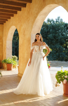Tina Holly TW480 Wedding A-Line Off-Shoulder Sweetheart Tulle Lace Dress