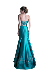 Two-Piece Beaded Mermaid Gown 2025 Strapless Elegant Dress - Prom