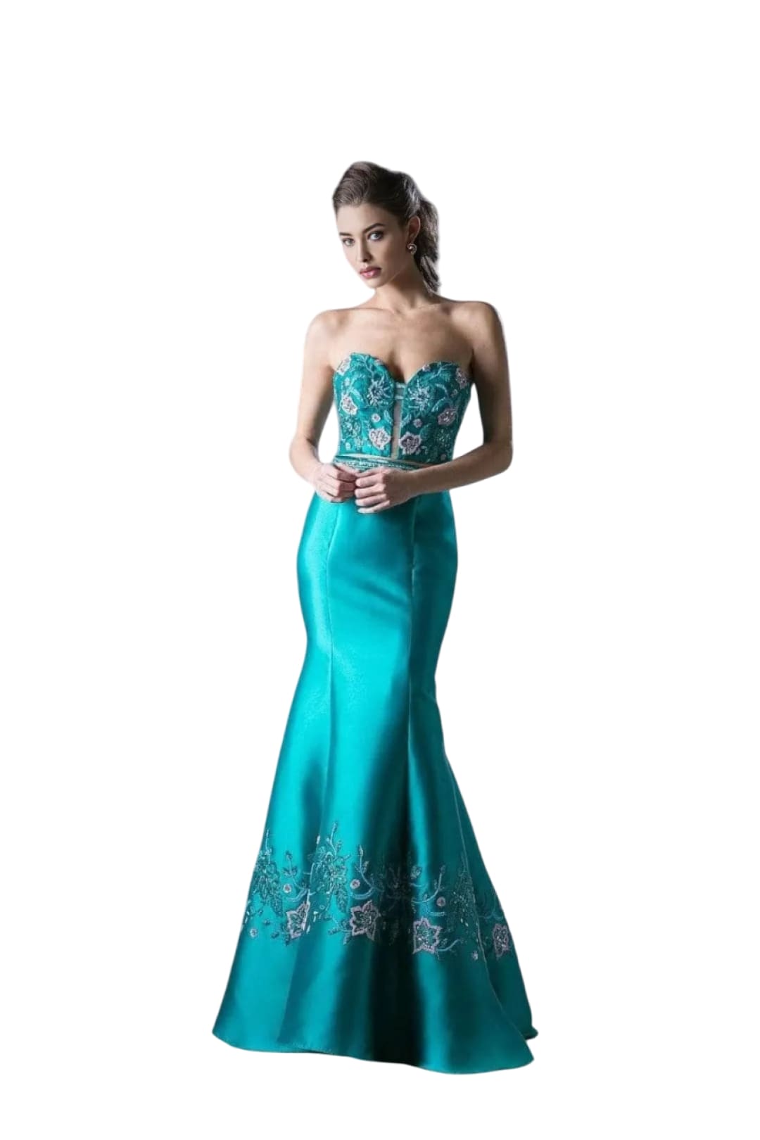 Two-Piece Beaded Mermaid Gown 2025 Strapless Elegant Dress - Jade / 2 - Prom