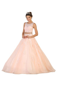 Two Piece Quinceanera Ball Gown - BLUSH / 2