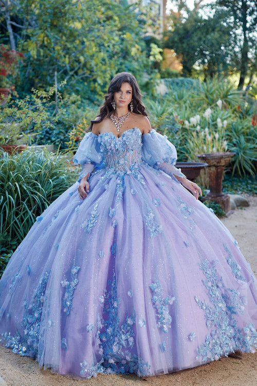 Two-Tone Strapless Cape Ball Gown by Bella Princess PQ1040