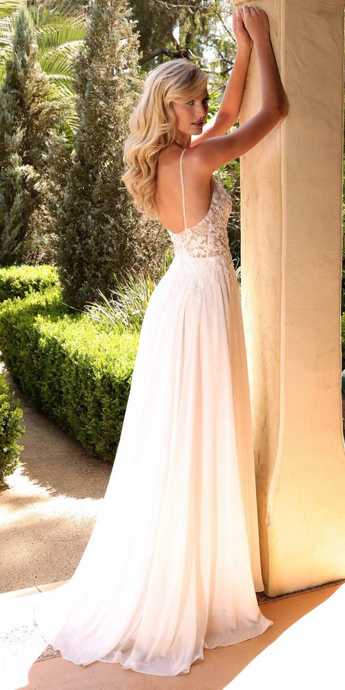 Elegant Off White Wedding Gown with Beaded Embellishments