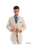 Ultra Slim Fit Three Piece Men’s Solid Suit - TAN 07 / US34S/W28 / EU44S/W38 - Mens Suits