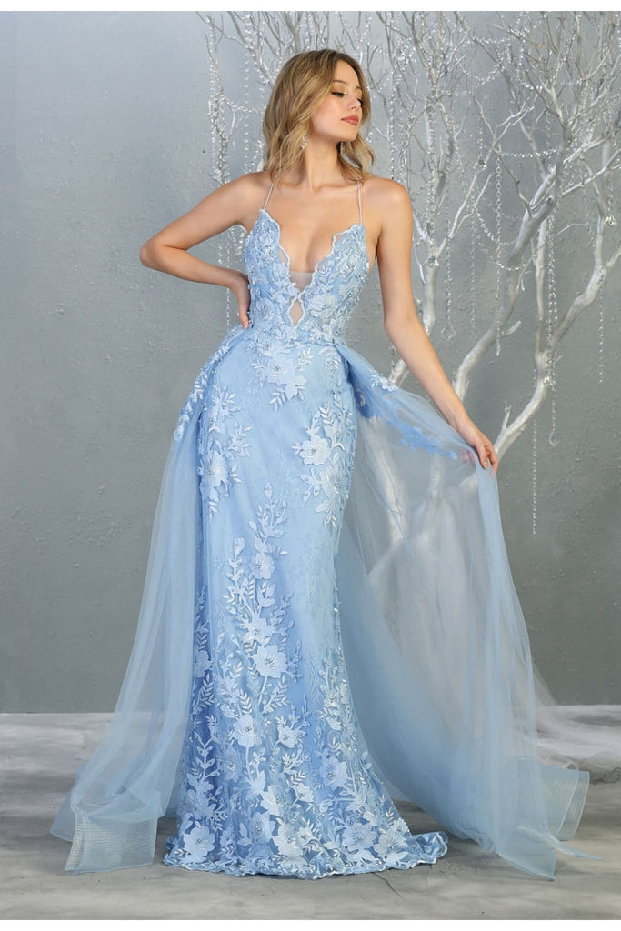 Unique Prom Queen Evening Gown - PERI BLUE / 4
