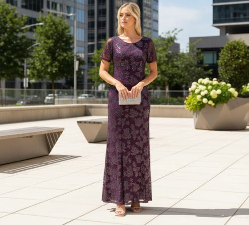 Eva USA 3456 Sequin Mother of the Bride Sheath Evening Gown