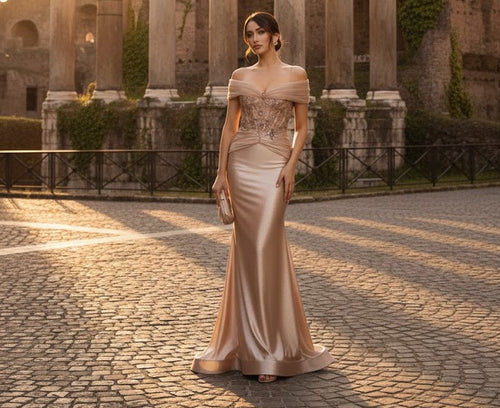 Mother Of The Bride Dress Off The Shoulder Sequin Gown By May Queen MQ2151-New Collection