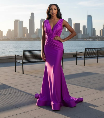 amelia bridesmaid dresses full length with a fun slit and sweetheart neckline bridesmaid dress BY AMELIA COUTURE BZ012 DUSTY ROSE / 20