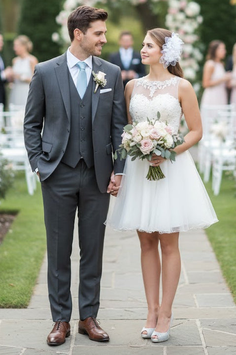 Short Wedding Dress Ivory MQ1429