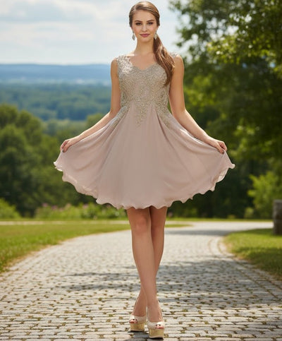 May Queen MQ1417 Embellished A Line Graduation Cocktail Dress