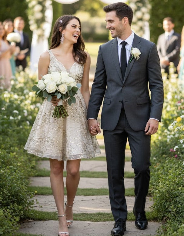 Short Wedding Dress Ivory may queen MQ1702