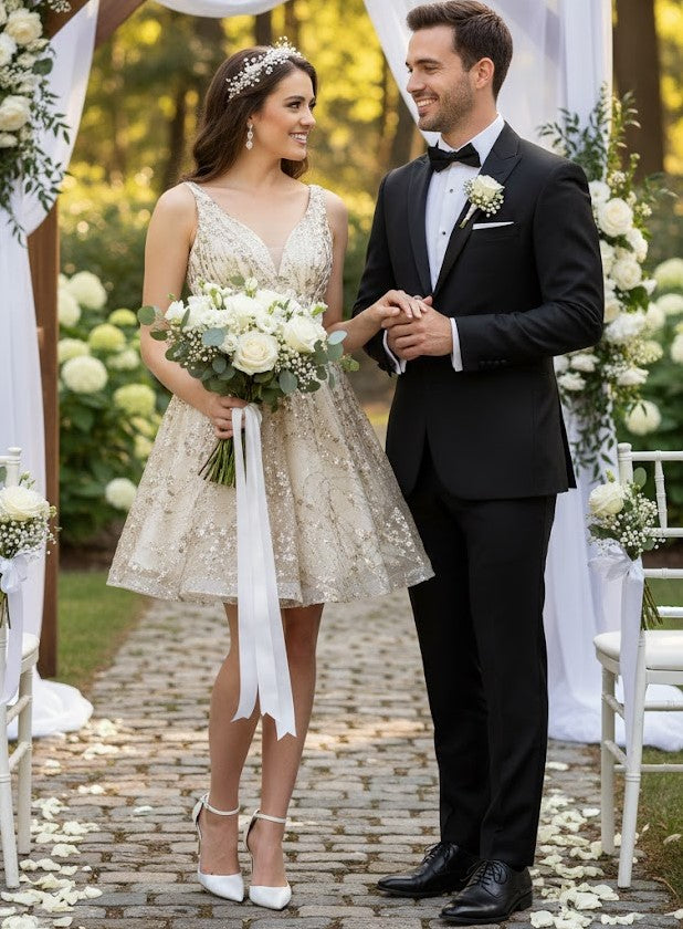 Short Wedding Dress Ivory may queen MQ1702