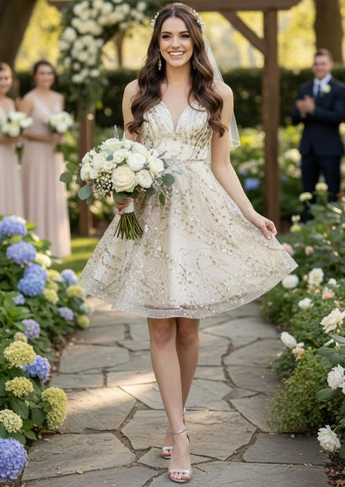 Short Wedding Dress Ivory may queen MQ1702