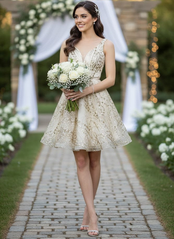 Short Wedding Dress Ivory may queen MQ1702