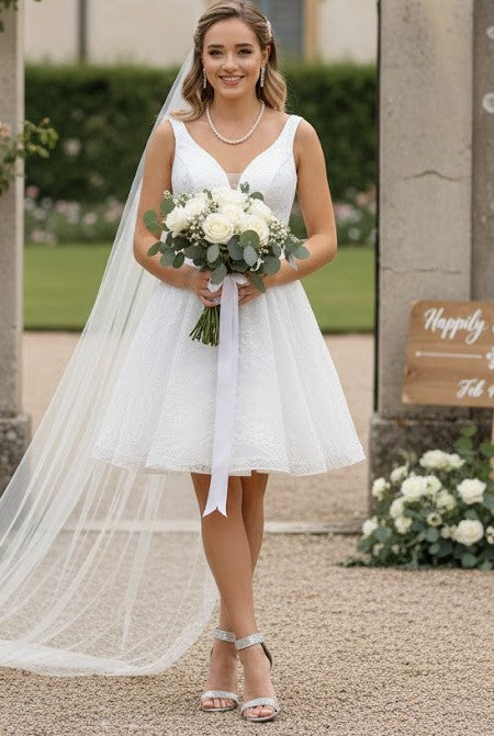 White Graduation Dress | Commencement Ceremony Party Outfit by MQ1702