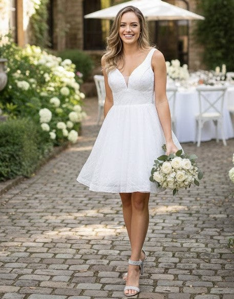 White Graduation Dress | Commencement Ceremony Party Outfit by MQ1702
